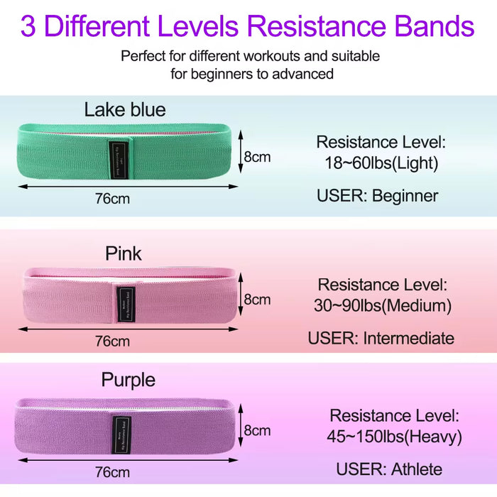 Fitness Resistance Band for Buttocks Expansion - Elastic Cloth Rubber Bands for Home Exercise Equipment