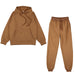 Unisex Fleece Training Suit: Thick Pullover and Long Pants 2-Piece Set for Autumn Sportswear