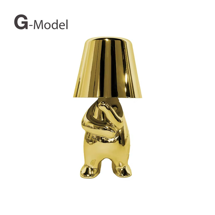 Elegant Touch Control Little Golden Man Table Lamp for Bedroom and Dining Areas - Atmosphere Lighting Decor for Home and Restaurant
