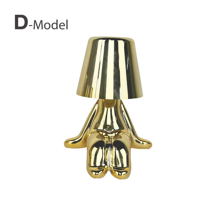 Elegant Touch Control Little Golden Man Table Lamp for Bedroom and Dining Areas - Atmosphere Lighting Decor for Home and Restaurant