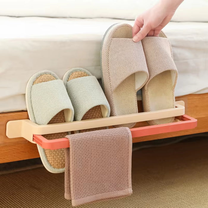 Self-Adhesive Wall-Mounted Slippers and Sneakers Rack for Bedroom and Bathroom Storage