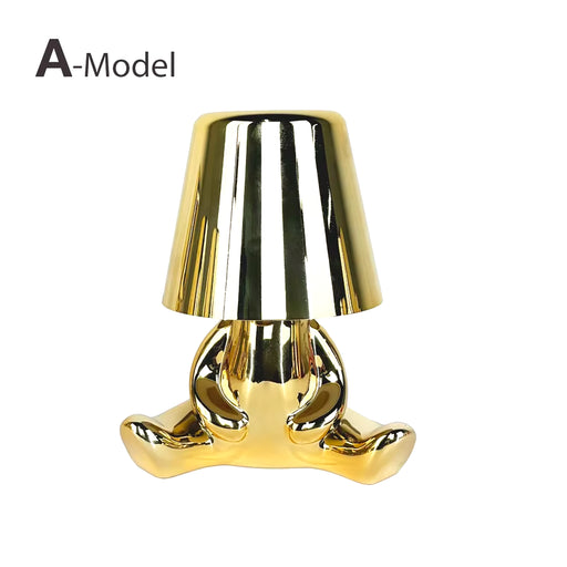 Elegant Touch Control Little Golden Man Table Lamp for Bedroom and Dining Areas - Atmosphere Lighting Decor for Home and Restaurant