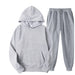 Unisex Fleece Training Suit: Thick Pullover and Long Pants 2-Piece Set for Autumn Sportswear
