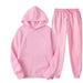 Unisex Fleece Training Suit: Thick Pullover and Long Pants 2-Piece Set for Autumn Sportswear
