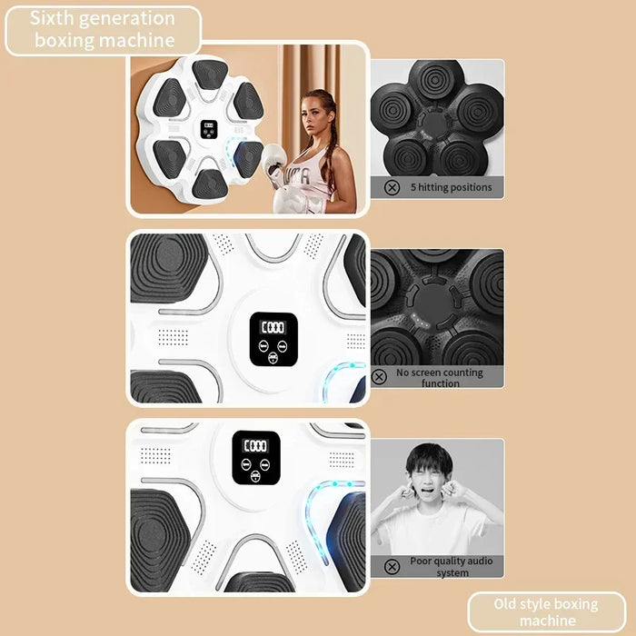 Smart Music Boxing Trainer for Adults and Children - At-Home Fitness Response Training Wall Target