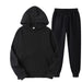 Unisex Fleece Training Suit: Thick Pullover and Long Pants 2-Piece Set for Autumn Sportswear