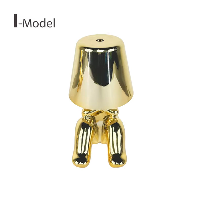 Elegant Touch Control Little Golden Man Table Lamp for Bedroom and Dining Areas - Atmosphere Lighting Decor for Home and Restaurant