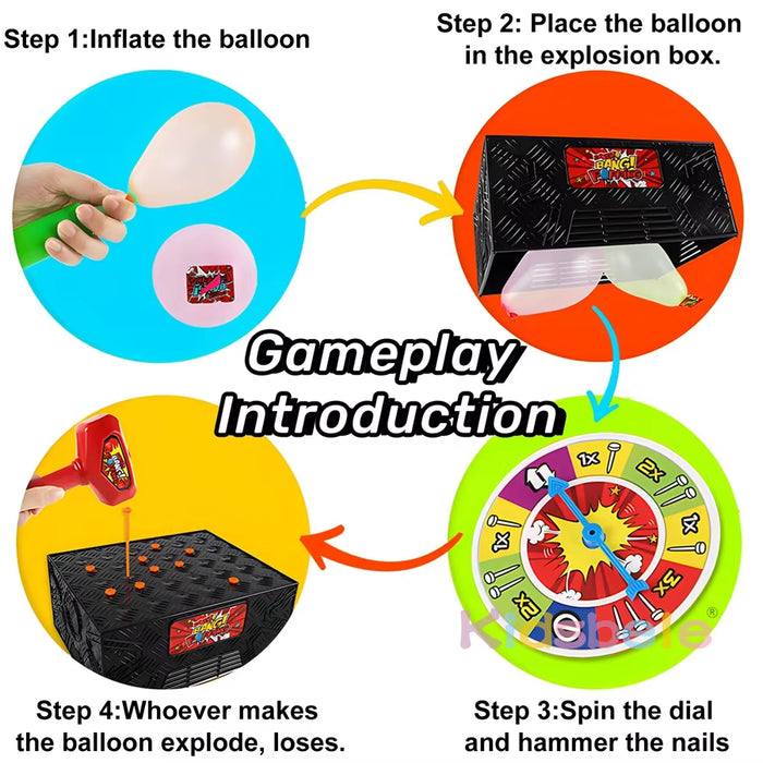 Wack-a-Balloon Blast Box: Interactive Desktop Game for Family Gatherings and Parties