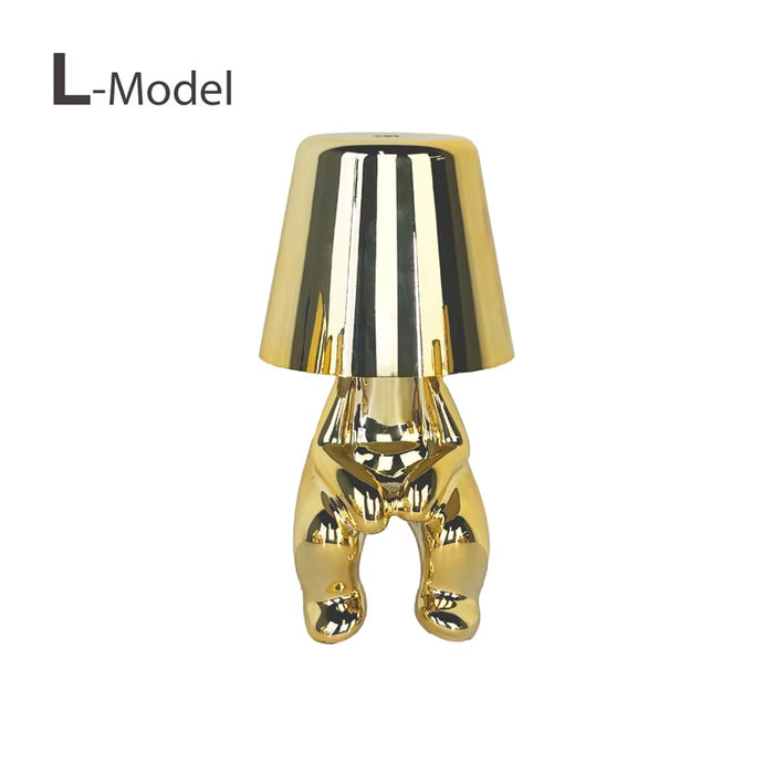 Elegant Touch Control Little Golden Man Table Lamp for Bedroom and Dining Areas - Atmosphere Lighting Decor for Home and Restaurant