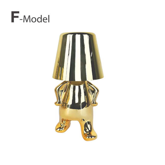 Elegant Touch Control Little Golden Man Table Lamp for Bedroom and Dining Areas - Atmosphere Lighting Decor for Home and Restaurant