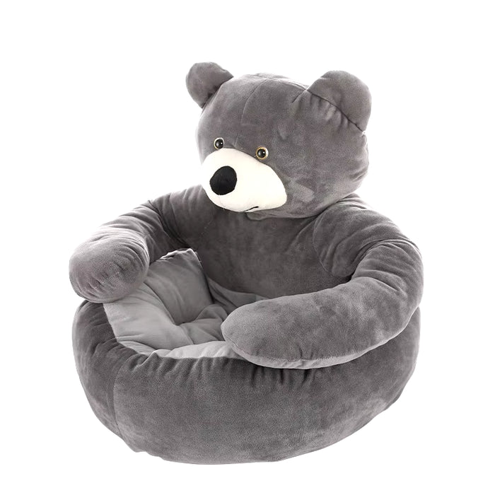Pampered Paws Ultra Soft Semi-Enclosed Bear Pet Bed - Cozy Detachable Plush Sleeping Mat for Winter Comfort