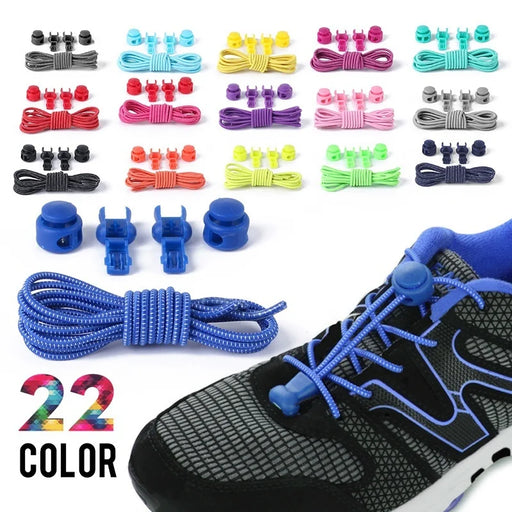 Elastic Locking Shoelaces in 23 Colors for Sneakers - Quick-Release Laces for Running, Jogging, and Triathlons