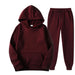 Unisex Fleece Training Suit: Thick Pullover and Long Pants 2-Piece Set for Autumn Sportswear