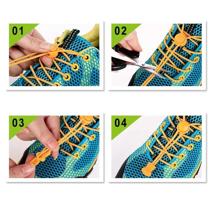Elastic Locking Shoelaces in 23 Colors for Sneakers - Quick-Release Laces for Running, Jogging, and Triathlons