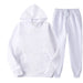 Unisex Fleece Training Suit: Thick Pullover and Long Pants 2-Piece Set for Autumn Sportswear
