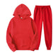 Unisex Fleece Training Suit: Thick Pullover and Long Pants 2-Piece Set for Autumn Sportswear